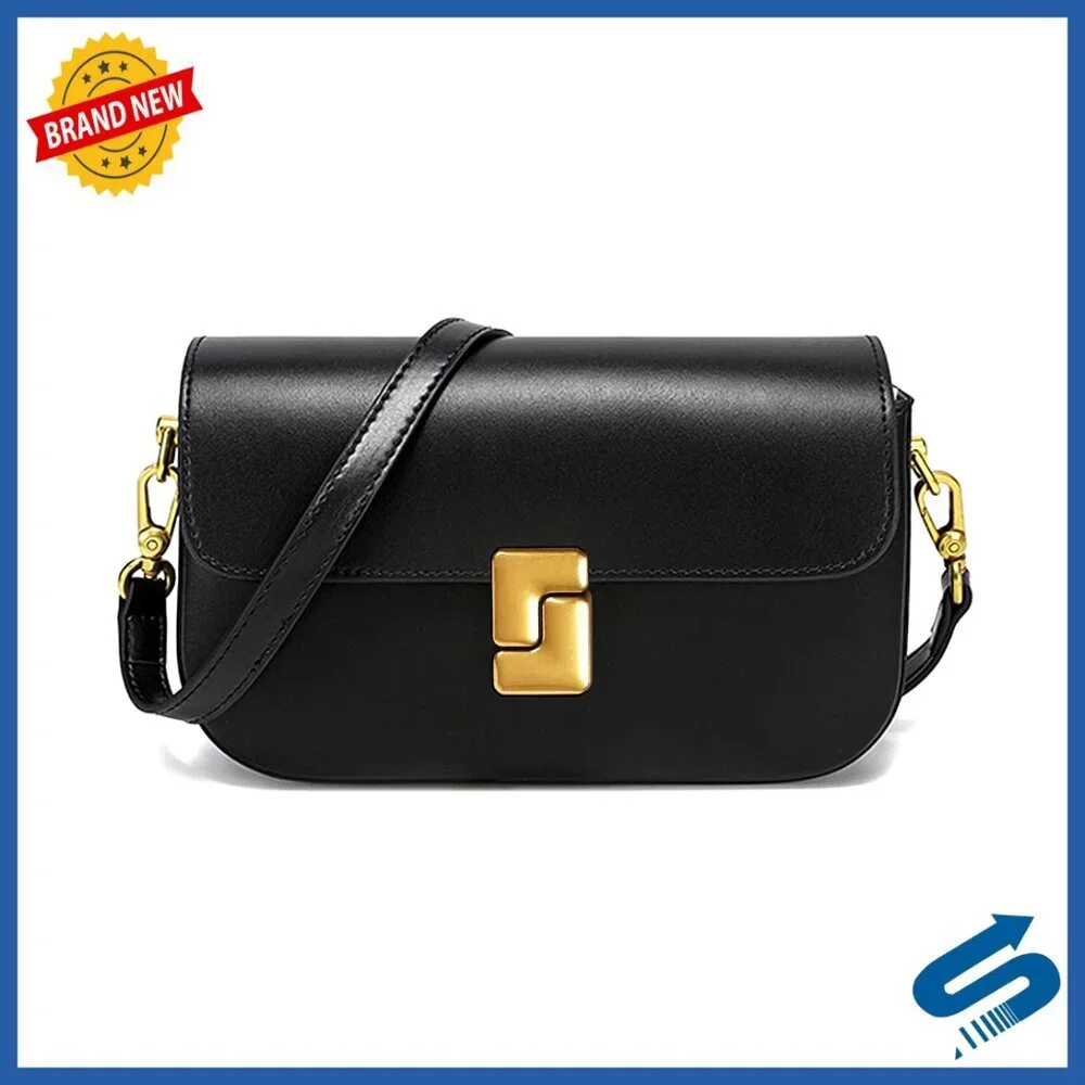 Soft Leather Crossbody Bag Top Handle Shoulder Bag Removable Straps Elegant